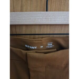 Old Navy High Rise Pixie Straight Ankle Pants Women Size 20 Camel Brown